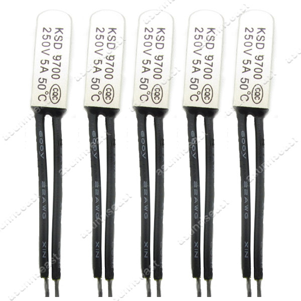 10 × Temperature Switch 50°C 122℉ NC Thermostat KSD9700 Metal Case 250V 5A