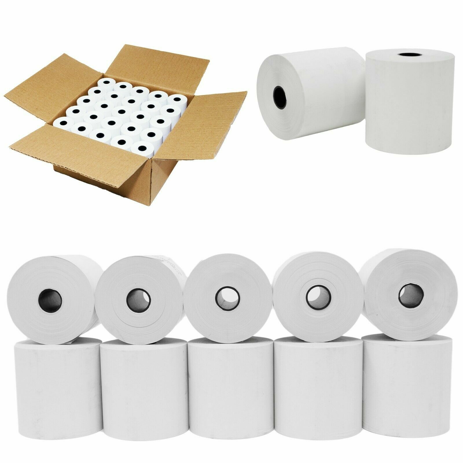 3-1/8″ X 230′ THERMAL POS RECEIPT PRINTER ROLL PAPER BPA FREE – 50 ROLLS 48GSM