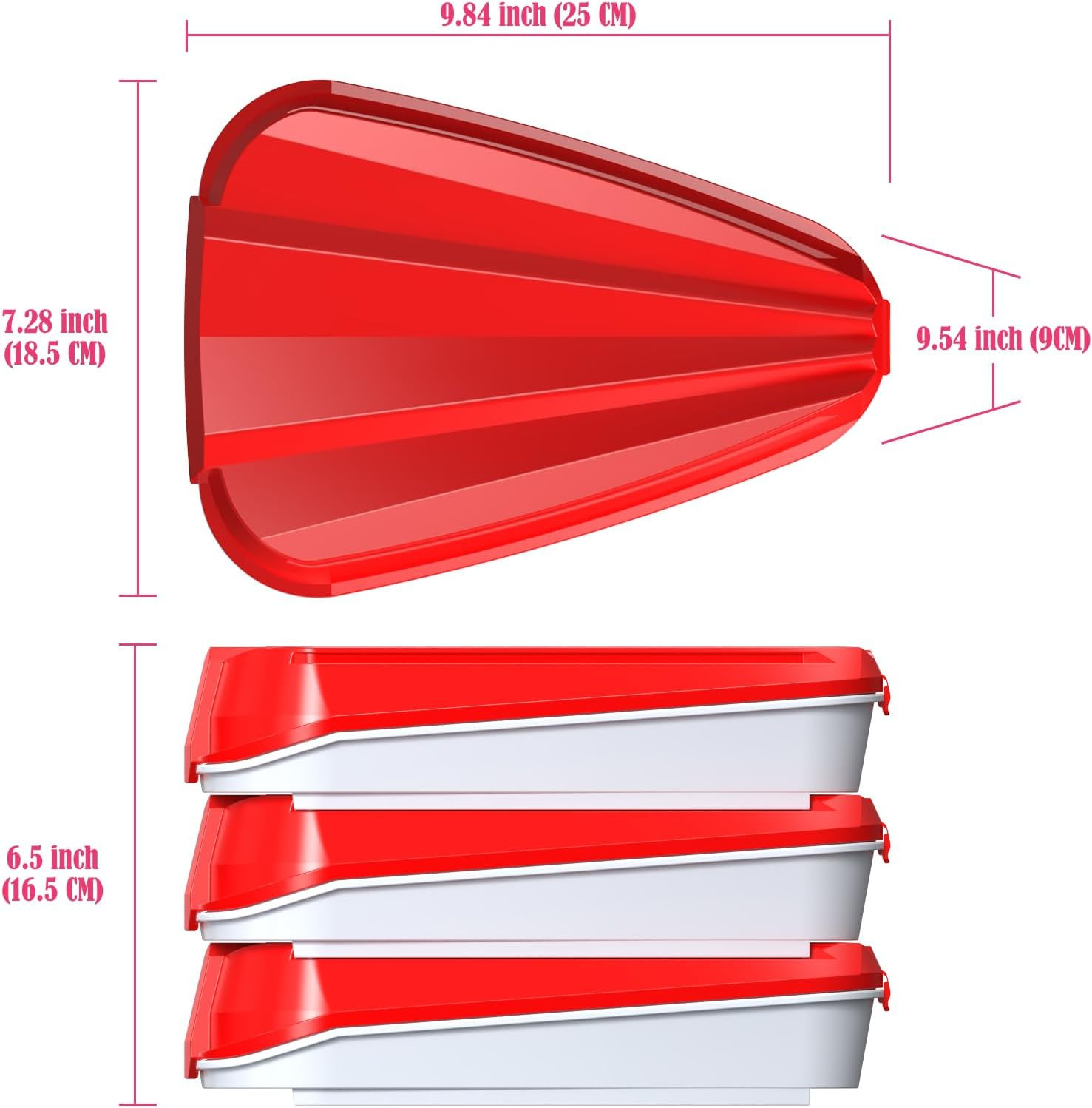 Expandable Pizza Storage Container Set with Lids for Leftovers and Organization
