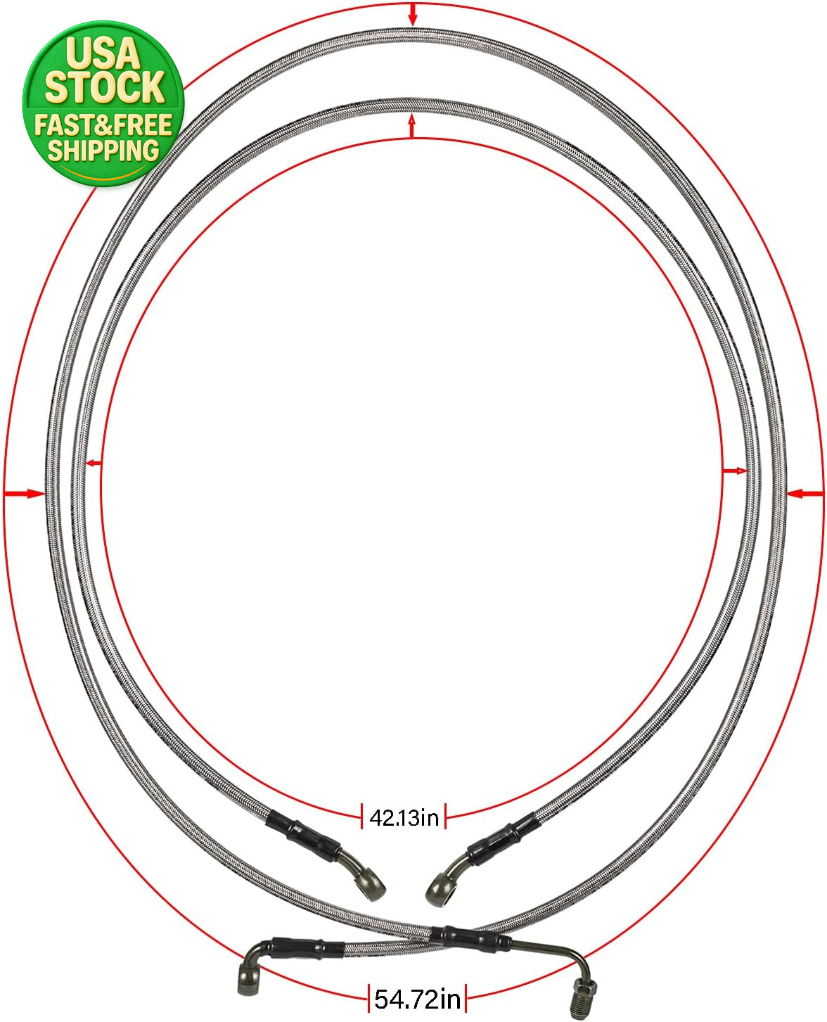 Extended Front Rear Brake Lines Kit for Polaris RZR 800 900 570 XP 4 900