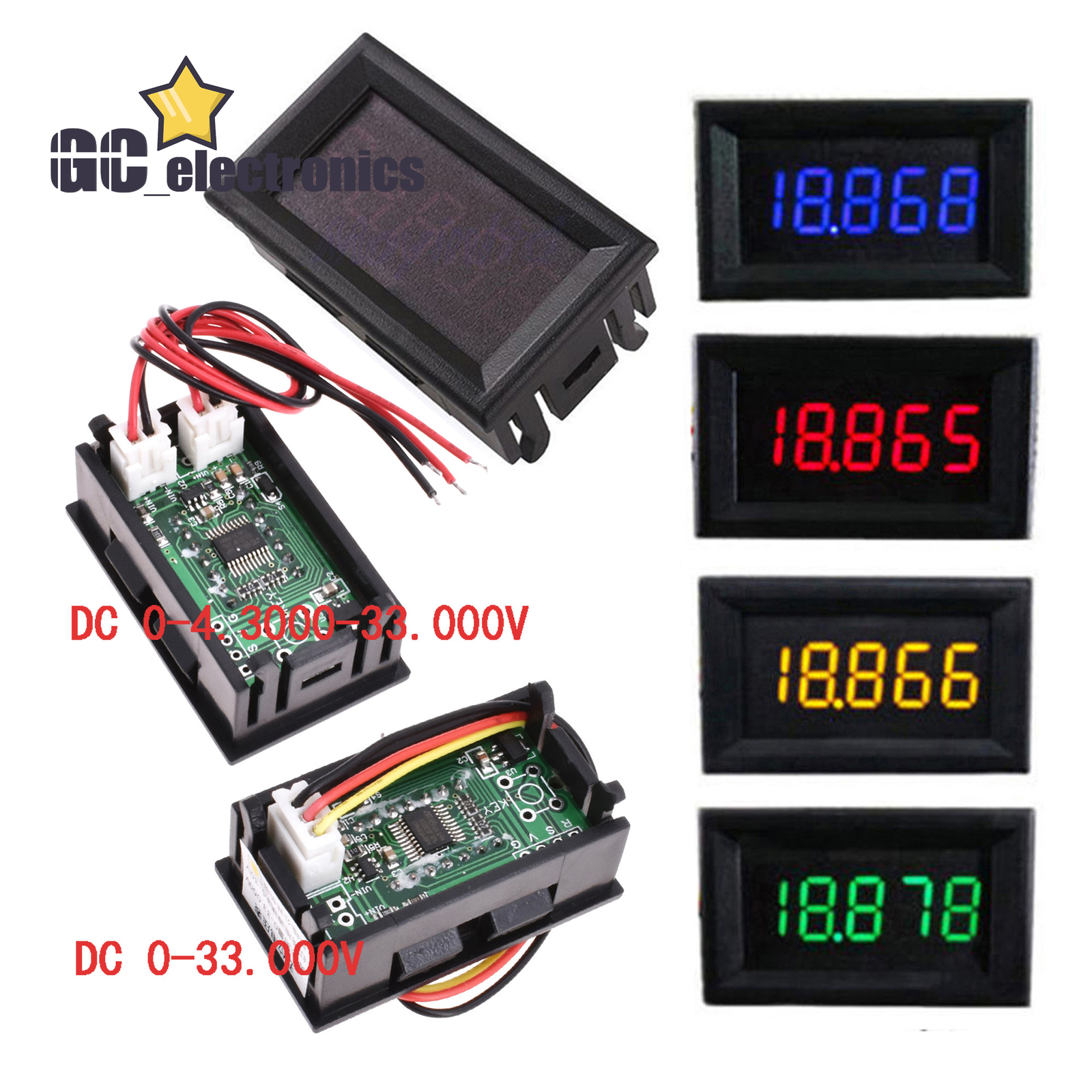 0.36″5Digit DC0-33.000V/0-4.3000-33.000V Precision Digital Voltmeter Panel Meter