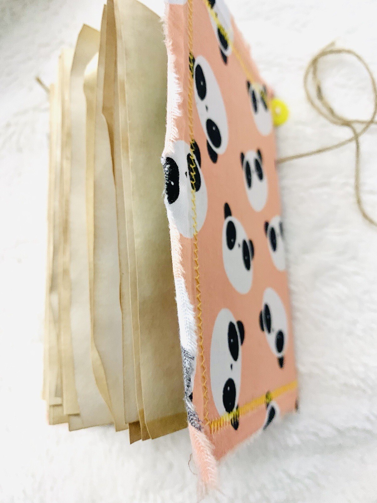 Panda Journal, Panda Notebook, Handmade Panda Softcover Journal, Junk Journal
