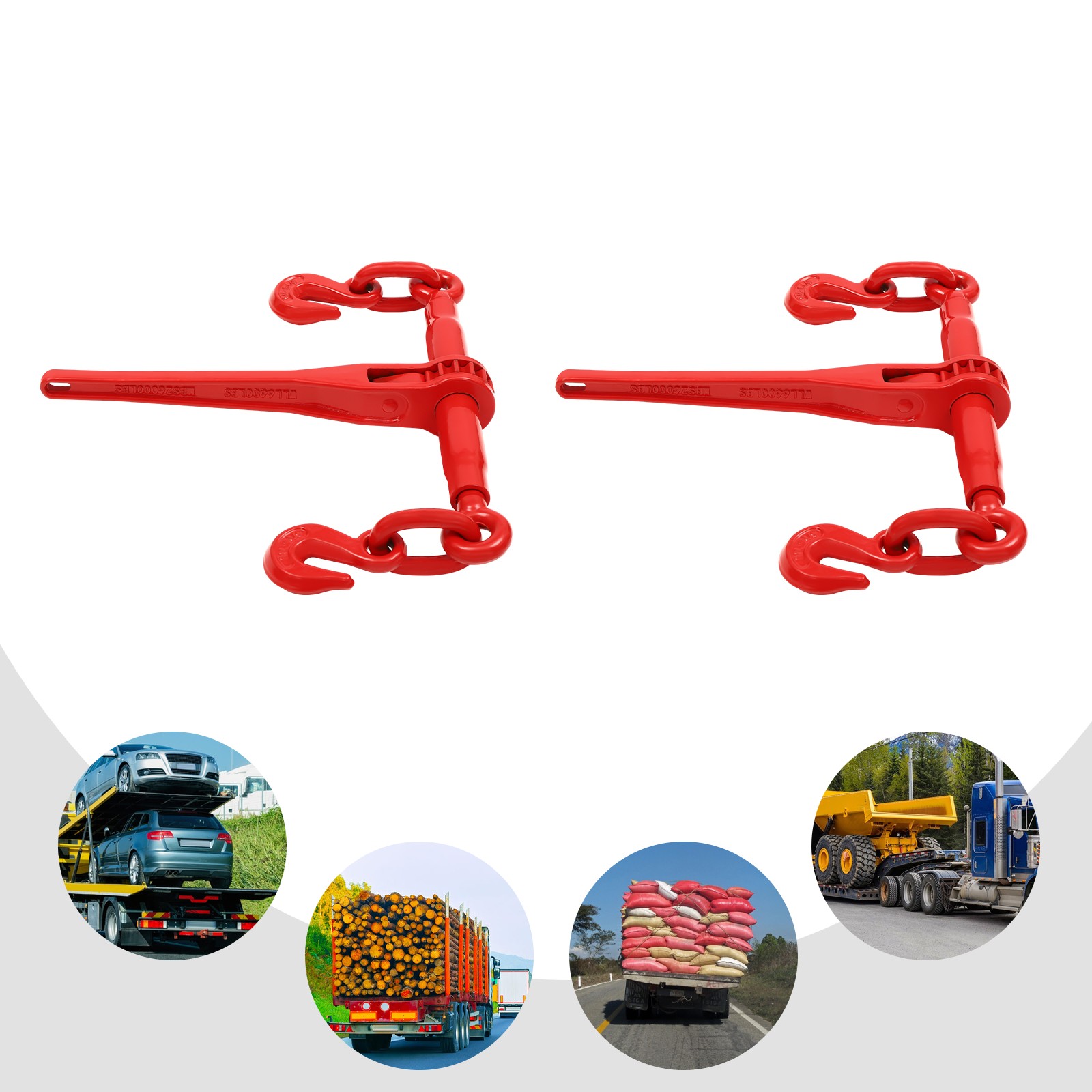 2-Pieces Heavy-Duty Chain Binder Stretch Hook Load Chain Binder 2449.4kg/5400lbs
