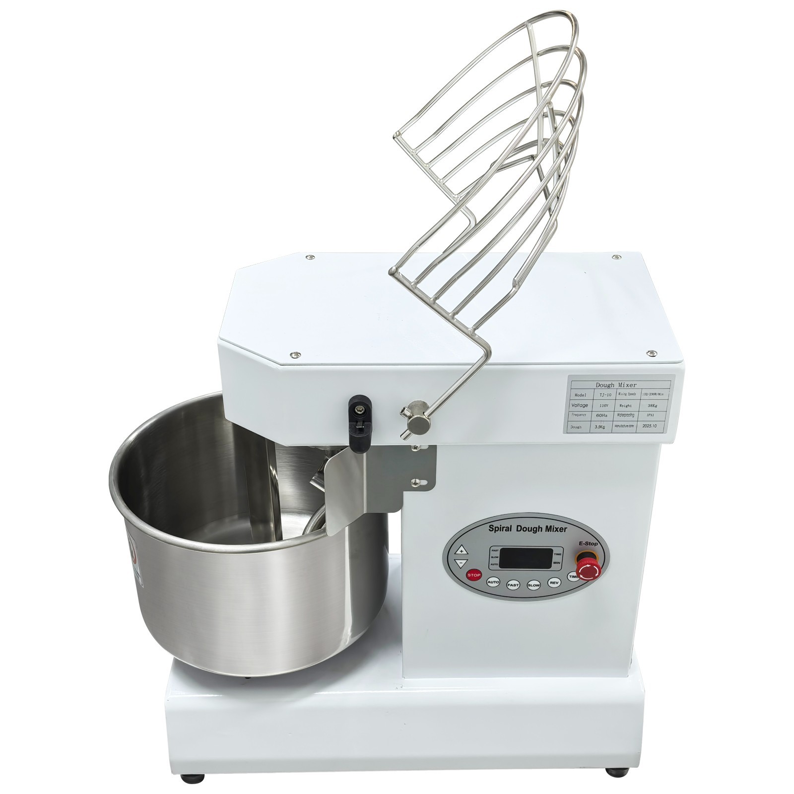 Commercial 10L Dual Speed Dual Action Dough Mixer 110V Microcomputer Control