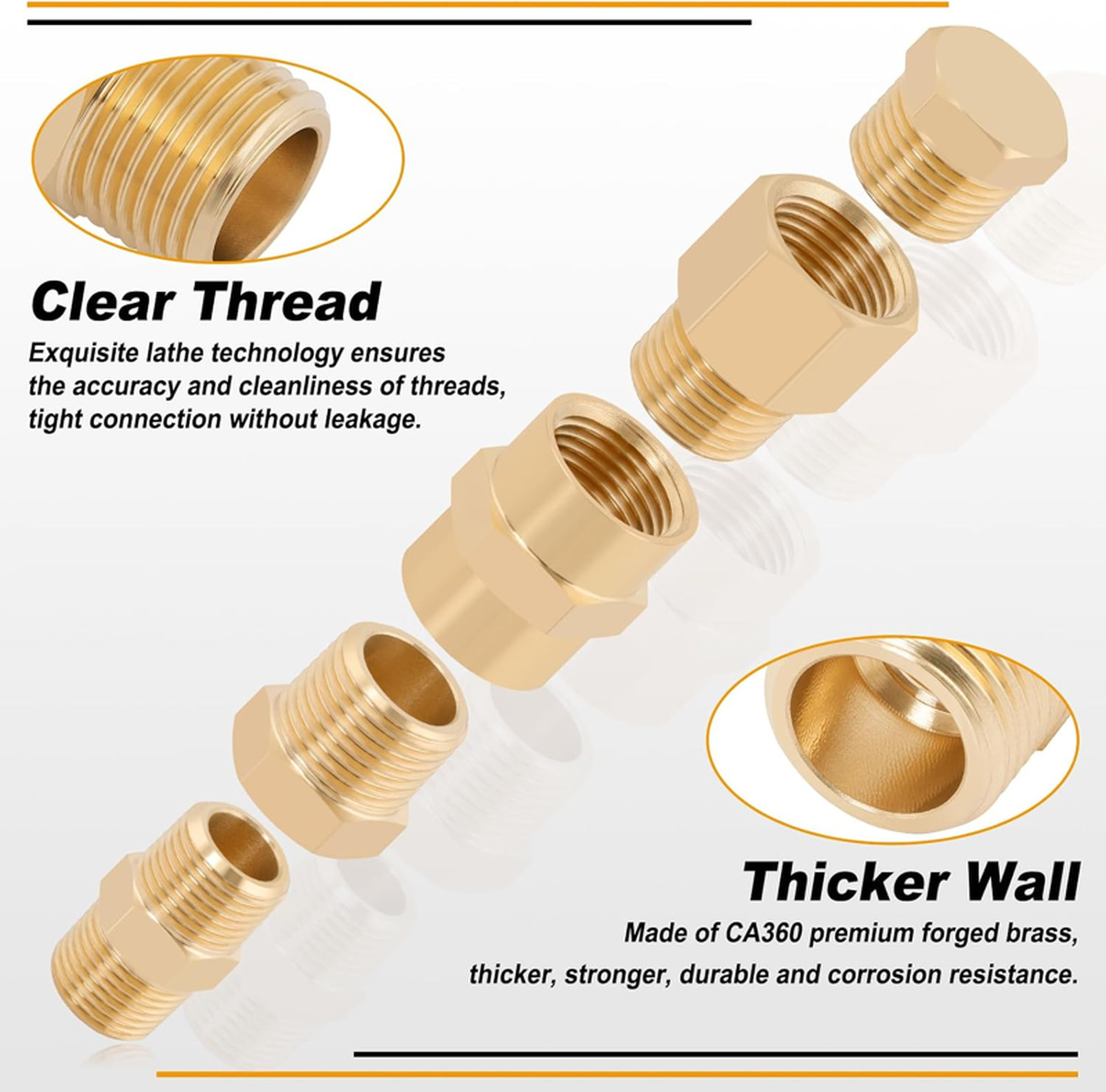 96PCS Brass Pipe Fittings Assortment Kit – NPT Adapter, Reducer Bushing, Hex