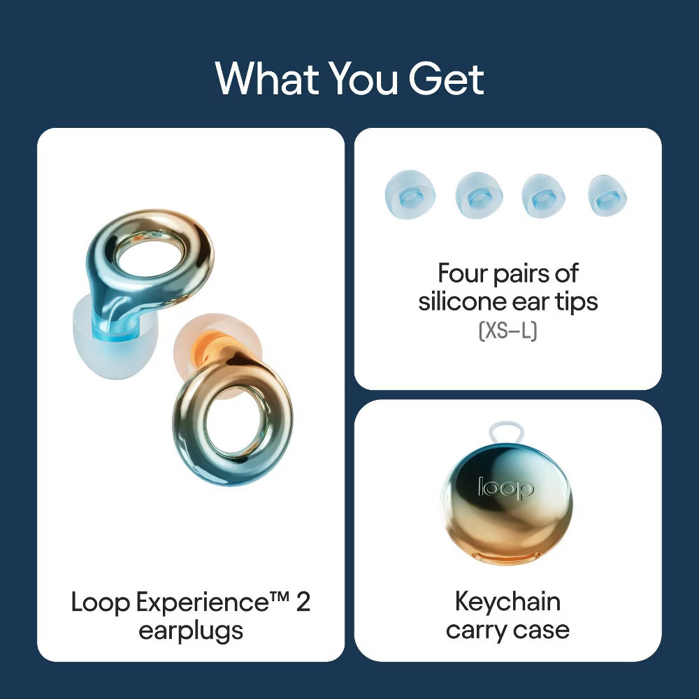 Loop Experience 2 Earplugs for Live Events Concerts Festivals and Night Outs