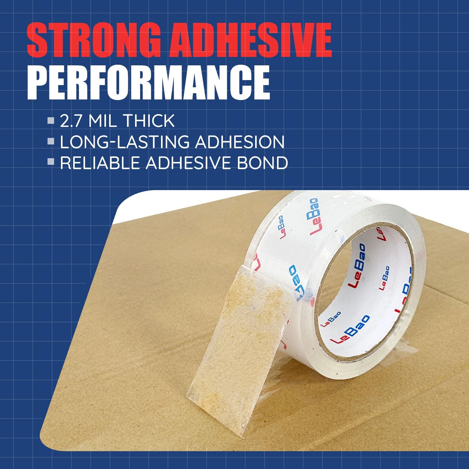 Heavy Duty Packing Tape with Dispenser, Strong Adhesion HD Clear Packaging Ta…