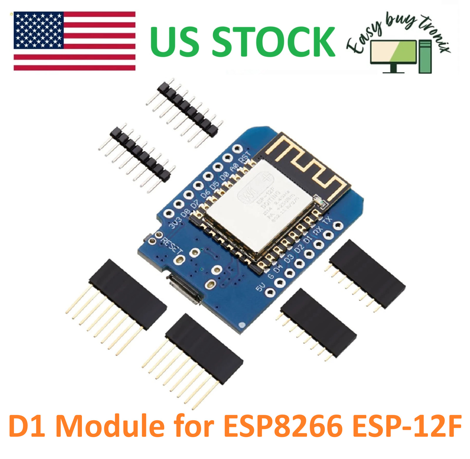 Lot of 2 Pieces Development Board Node mcu Mini D1 Module for ESP8266 ESP-12F
