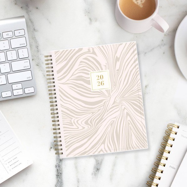 2026 Daily/Monthly Planner 7"x9" Ella Tan Clear Pocket Cover