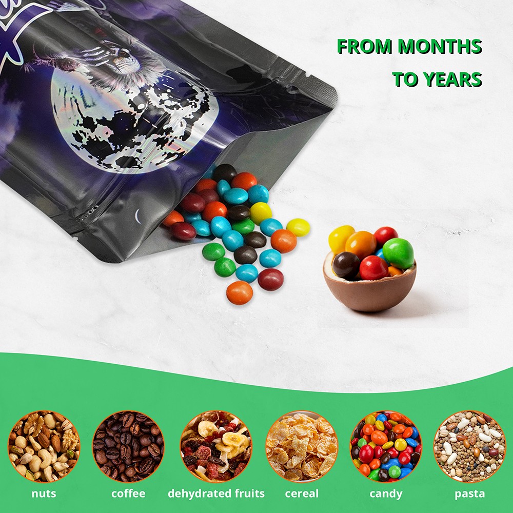 7g/28g Mylar Bags | High-Capacity Foil Pouch | Resealable + Heat-Seal | 100pcs