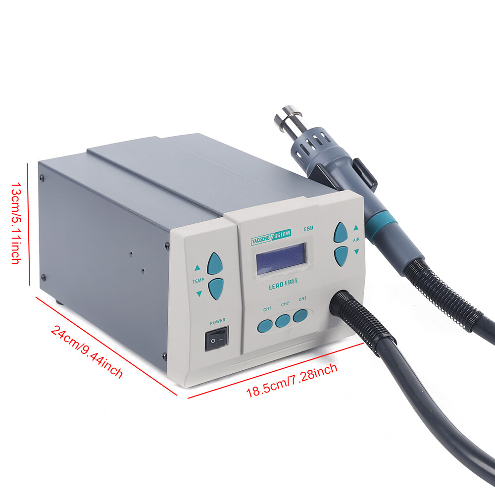 861DW Heat Gun Digital Display Station Hot Air Rework Station Soldering 1000W