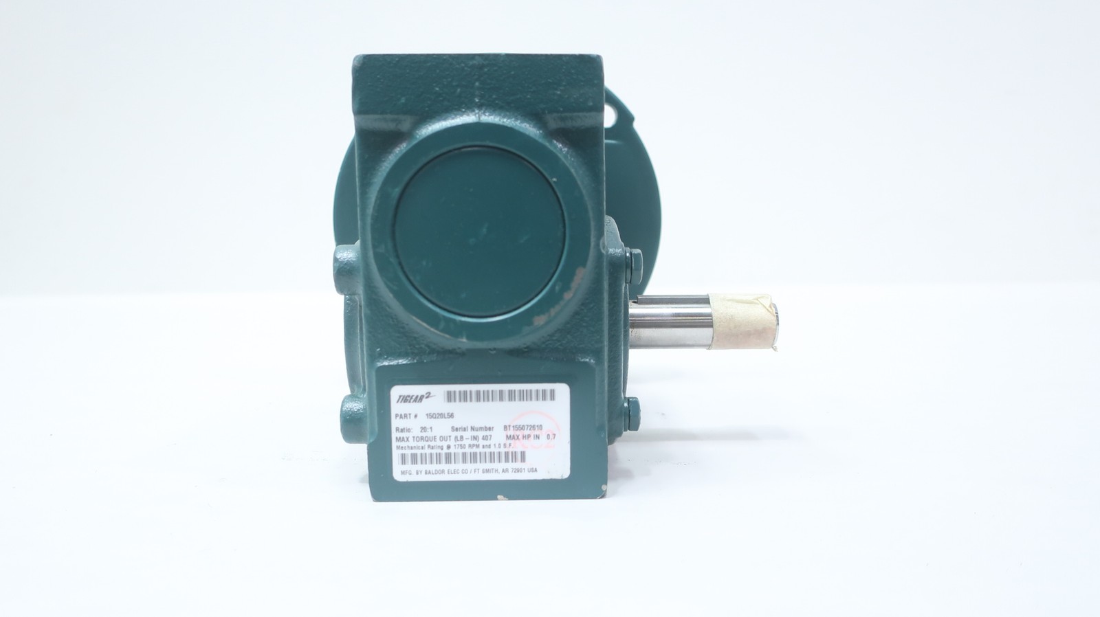 Dodge Tigear 15Q20L56 Right Angle Gear Reducer 3/4in 0.7hp 20:1