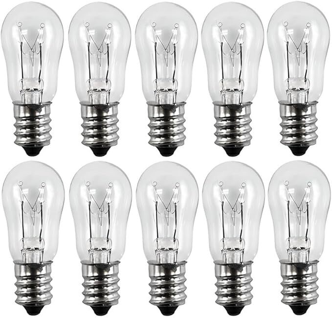 OCS Parts 10-Pack WE05X20431 Dryer Drum Light Bulbs | 10W 120V E12