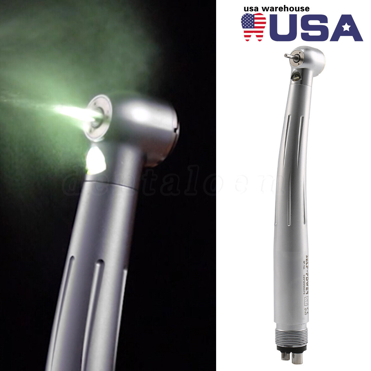 Dental High Speed Handpiece with LED Light E-generator 4 Hole Pana Max US STOCK