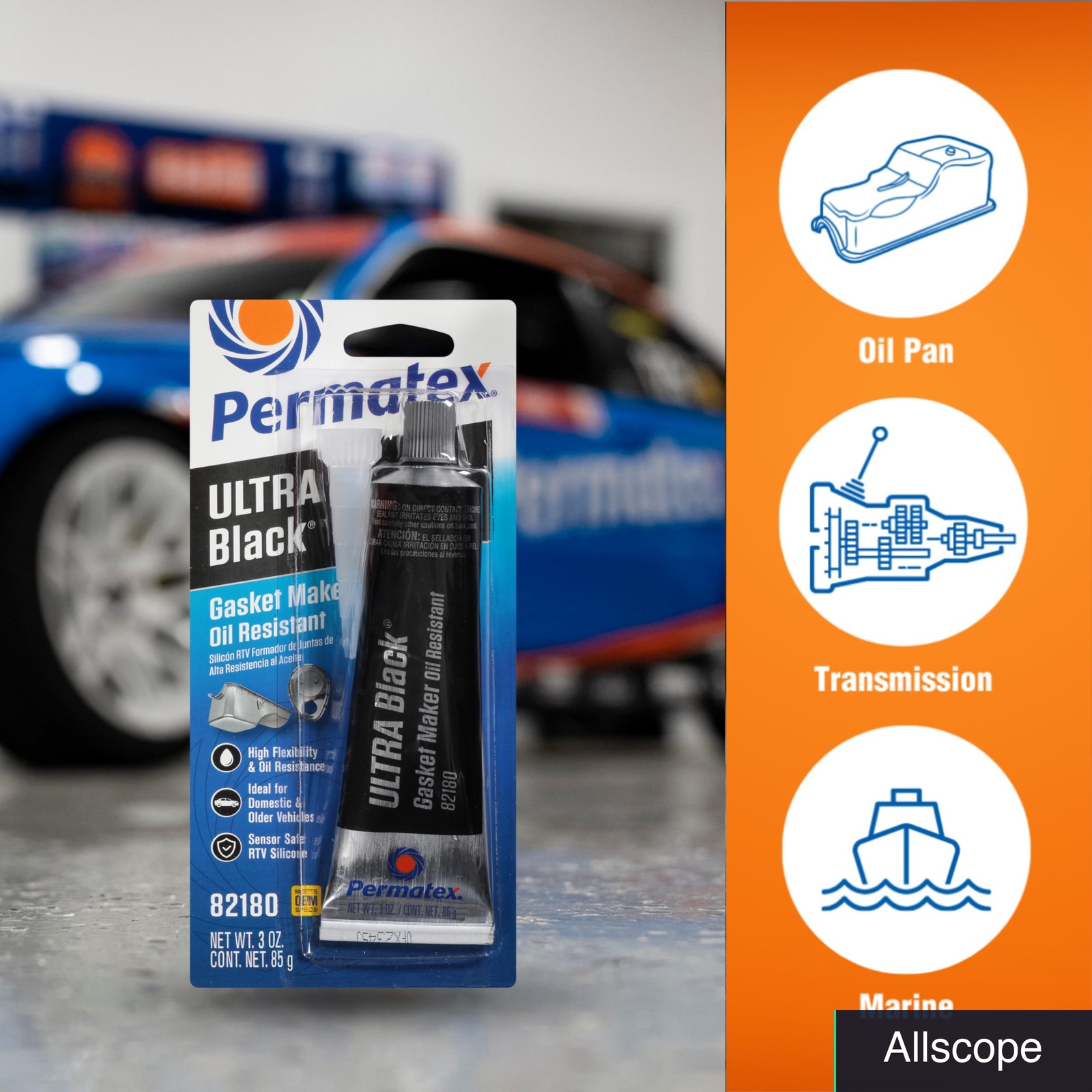 RTV Silicone Gasket Maker Ultra Black Sensor-Safe Oil Resistant 3 oz