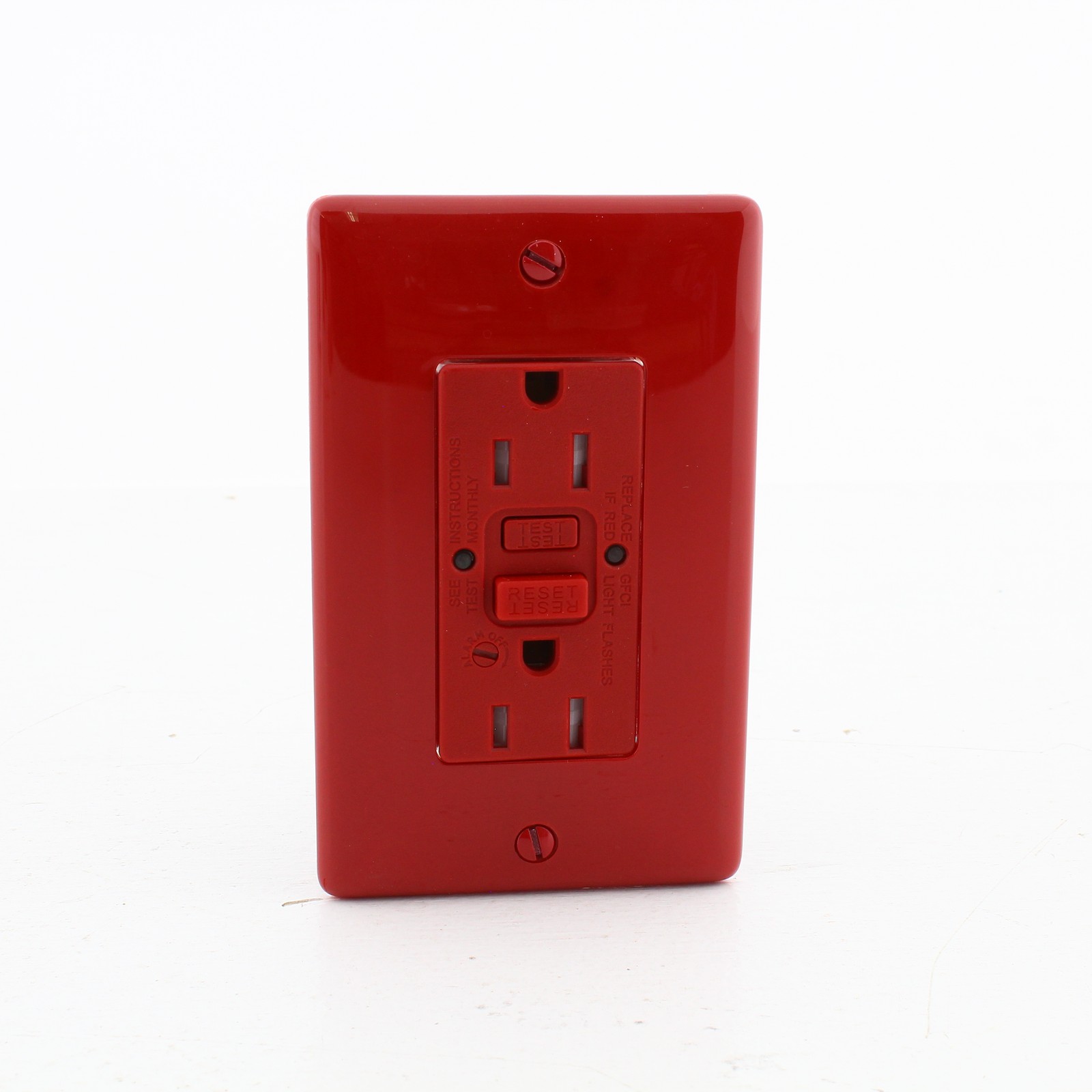 Hubbell GFTRST15RB Red 15A Self-Testing GFCI Tamper Resistant Receptacle w/Alarm