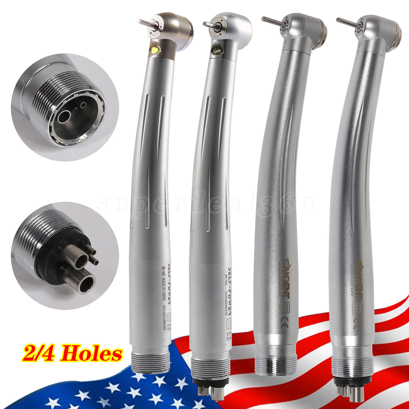 NSK Style Dental Fiber Optic High Speed Turbine Handpiece 2/4 H LED /No-LED po