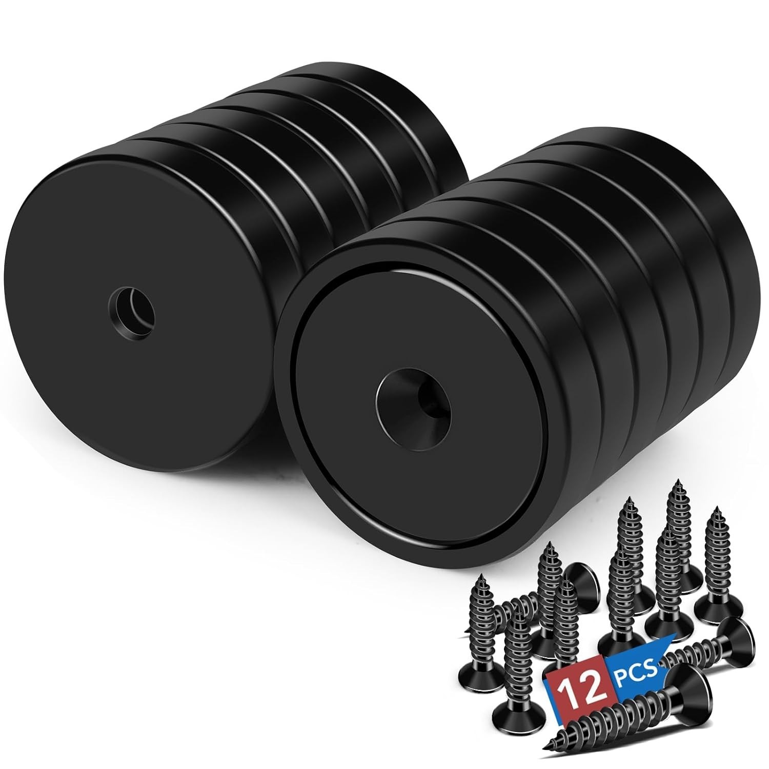 Magnets,150lb+ Waterproof Strong Neodymium Cup Magnets with Screws for Wall M…