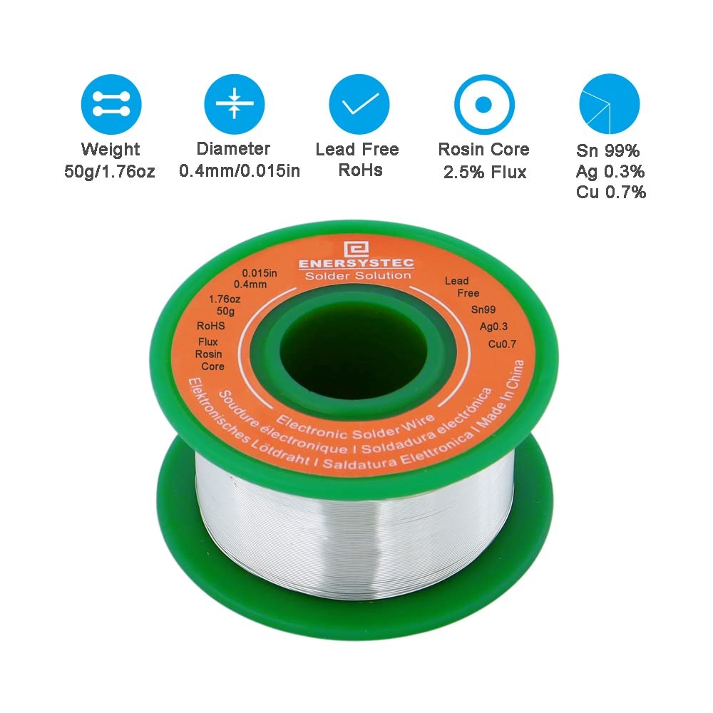 0.4mm Solder Wire Extra Thin Gauge 0.015 inch Diameter Rosin Flux Core Lead-
