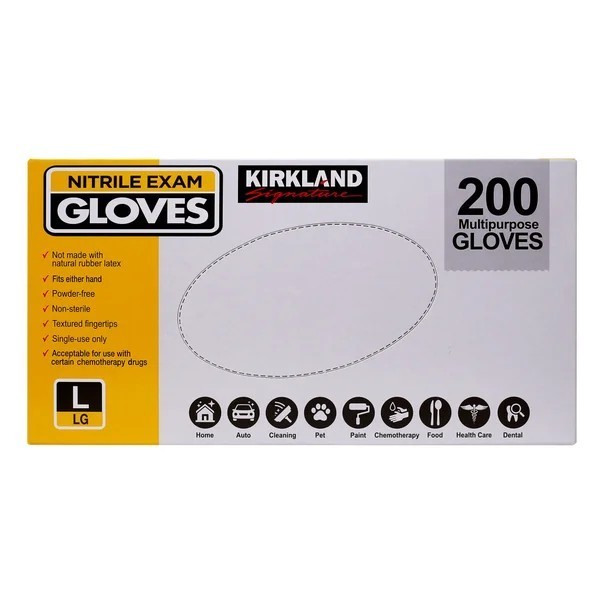 Kirkland Signature Nitrile Exam Gloves – Large, 400 Count
