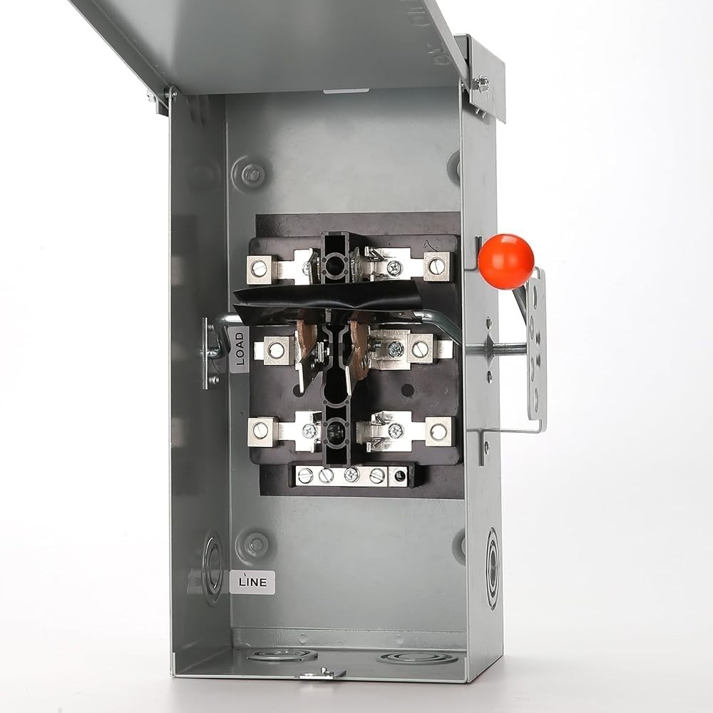Manual Transfer Switch for 24000W Generators, NEMA 3R Rated for Indoor/Outdoor