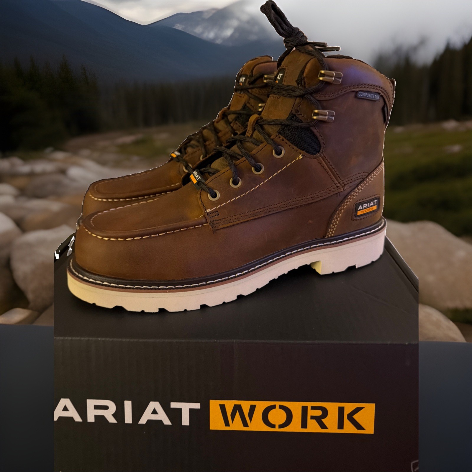 10.5 MEN – Ariat Rebar Lift 6″ H2O – COMP TOE / WP/ EH – Brown LEATHER- 10046876