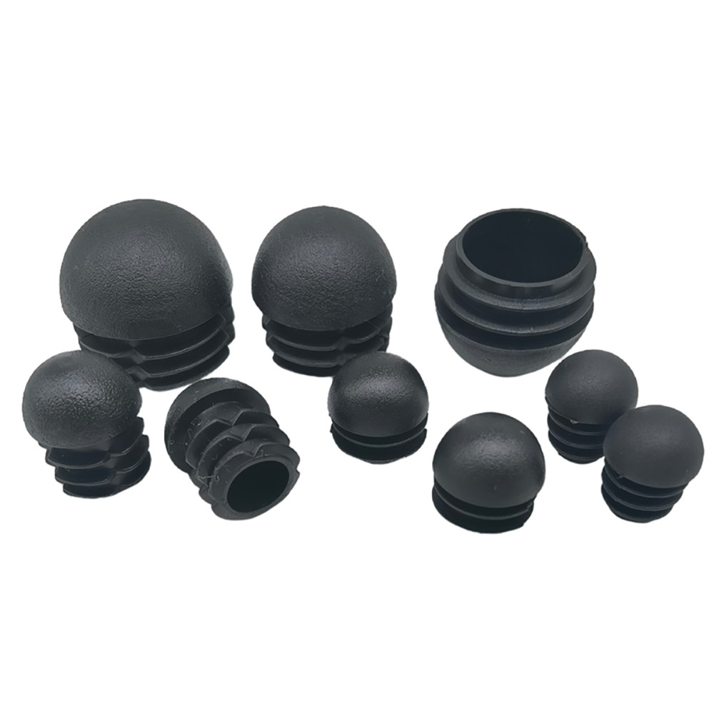 Domed Round Plastic Blanking End Cap Caps Tube Pipe Inserts Black/White 16-76mm