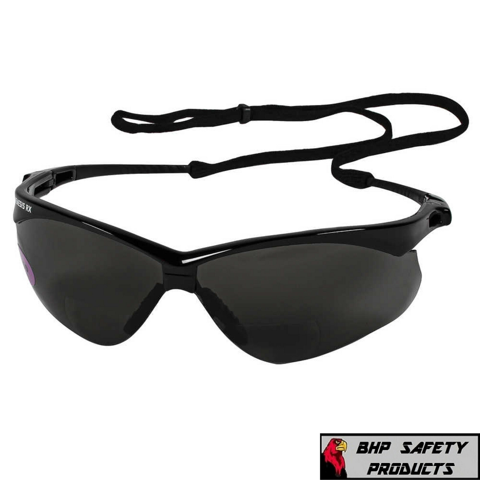 KLEENGUARD NEMESIS RX READERS SMOKE LENS SAFETY GLASSES SUNGLASSES WITH DIOPTERS