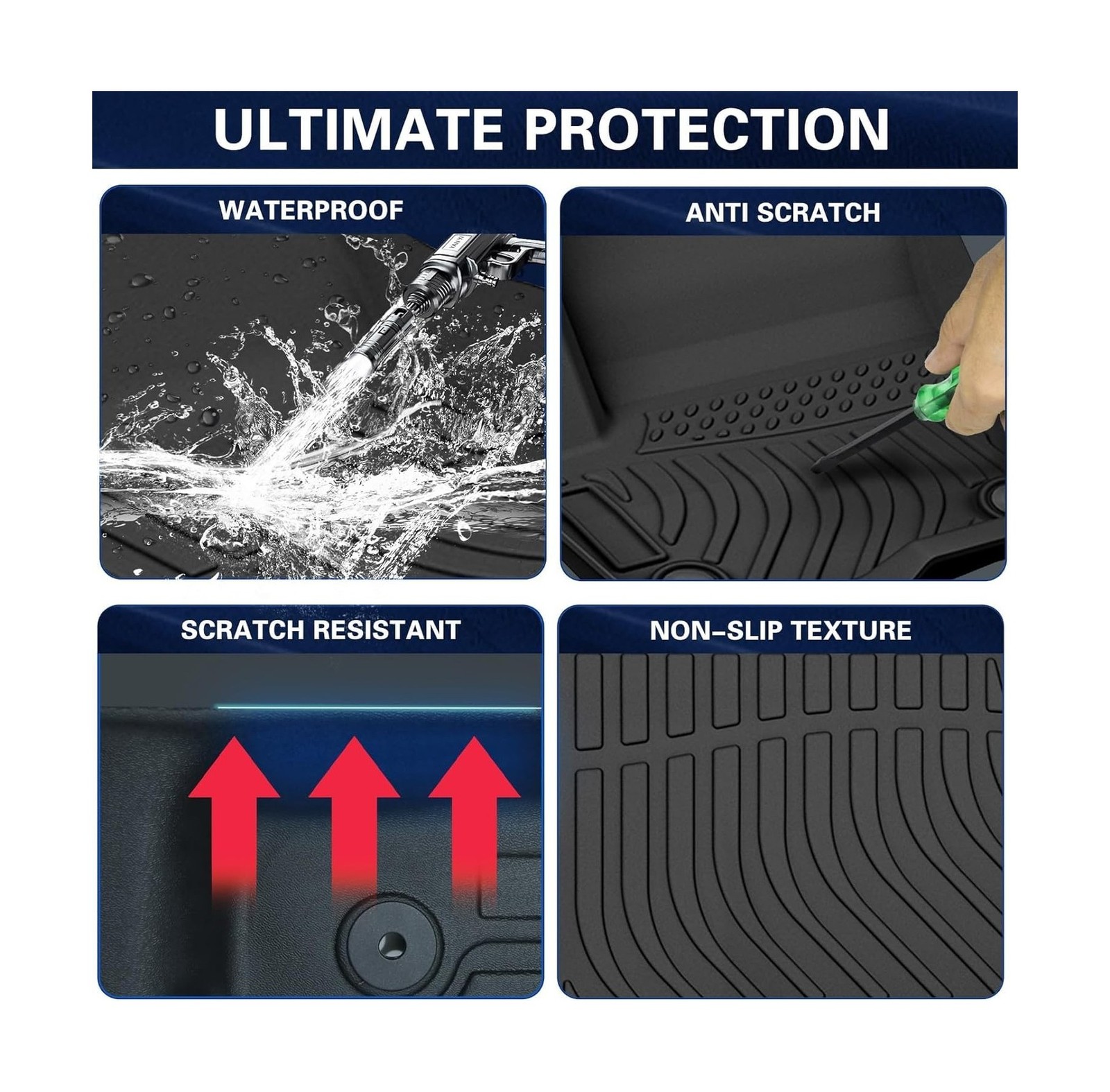 Car Floor Mats Compatible with 2013-2017 Honda Accord, All Weather Liner TPE …