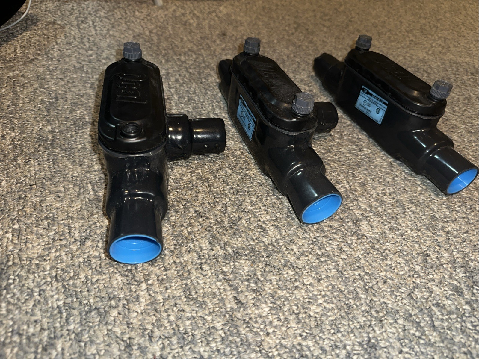 OCAL Blue PVC Coated Conduit Body Type 4X UL Listed Thomas & Betts Lot of 3