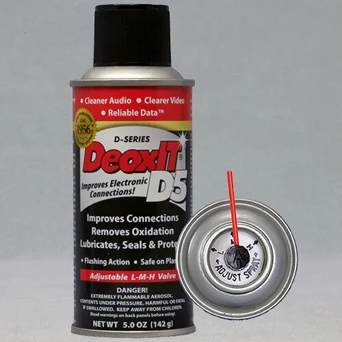 Caig DeoxIT® D5S Can 142g 5% solution spray w/LMH valve Kit K-100CD5