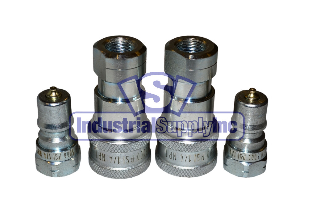 Quick Coupler | ISO 7241-1 B | 1/4″ NPT Pipe Threads | Complete Set | 2 PK