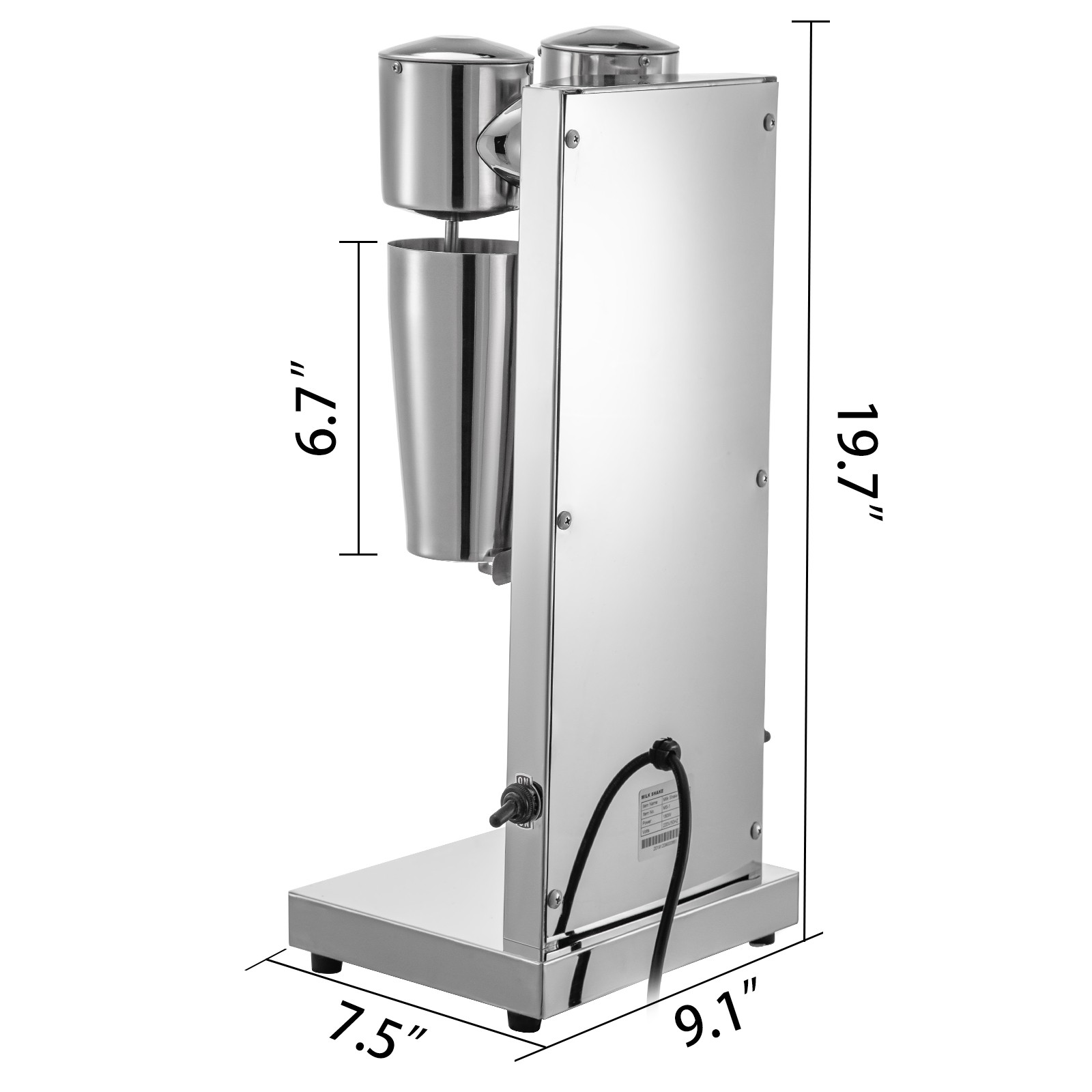 VEVOR Milkshake Mixer Milk Shake Machine 180W Milkshake Maker Double Head 800ML