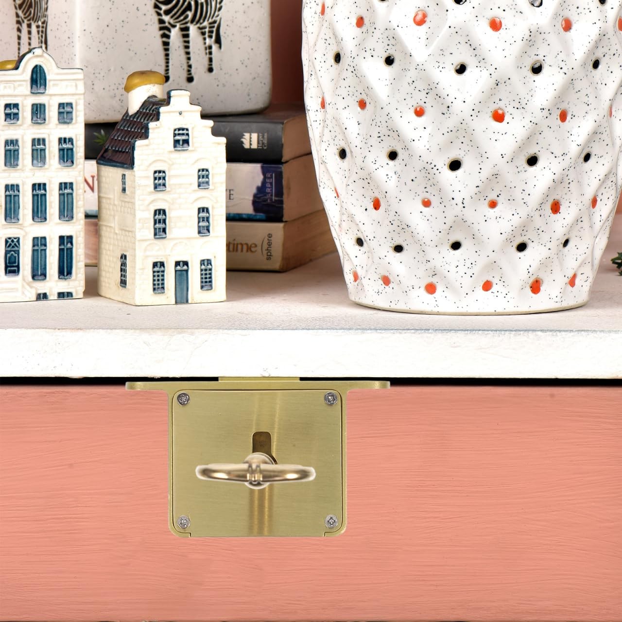 Retro Drawer Antique Brass Cabinet Lock Key Desk Furniture 2.36×1.37 Inch