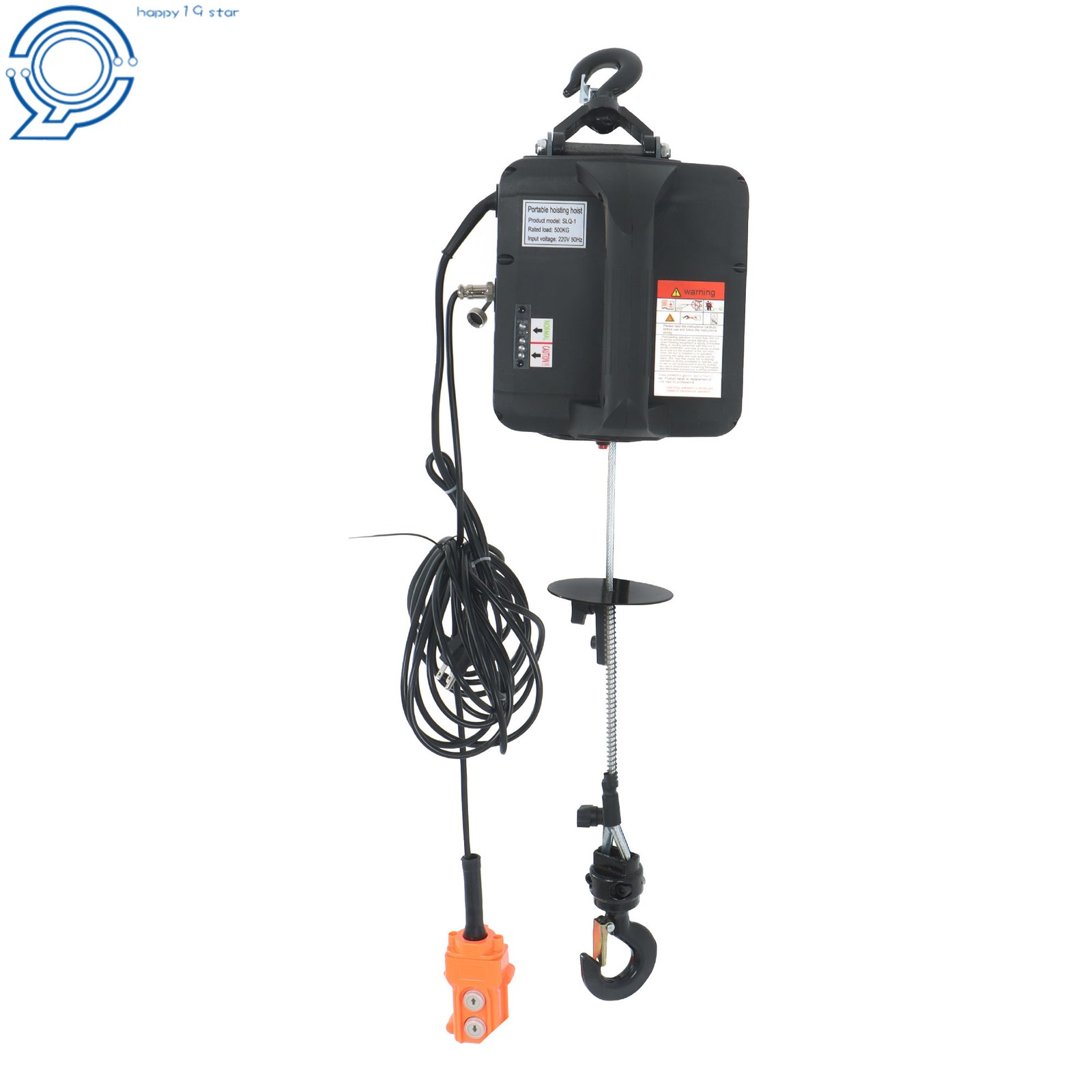 3in1 1100Lbs Electric Hoist Winch Crane Wired and Wireless Remote Control