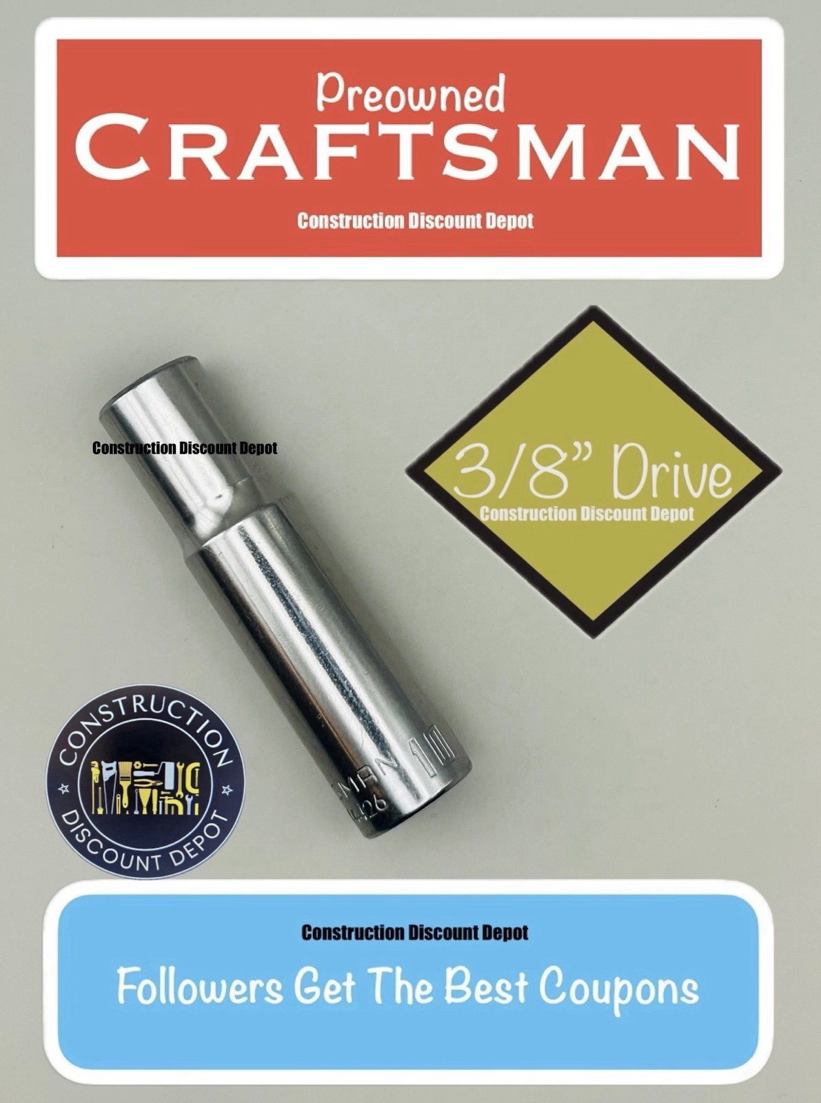 Craftsman 6 Point 3/8″ Drive Chrome Deep 10 MM » Socket Scheduled Preowned