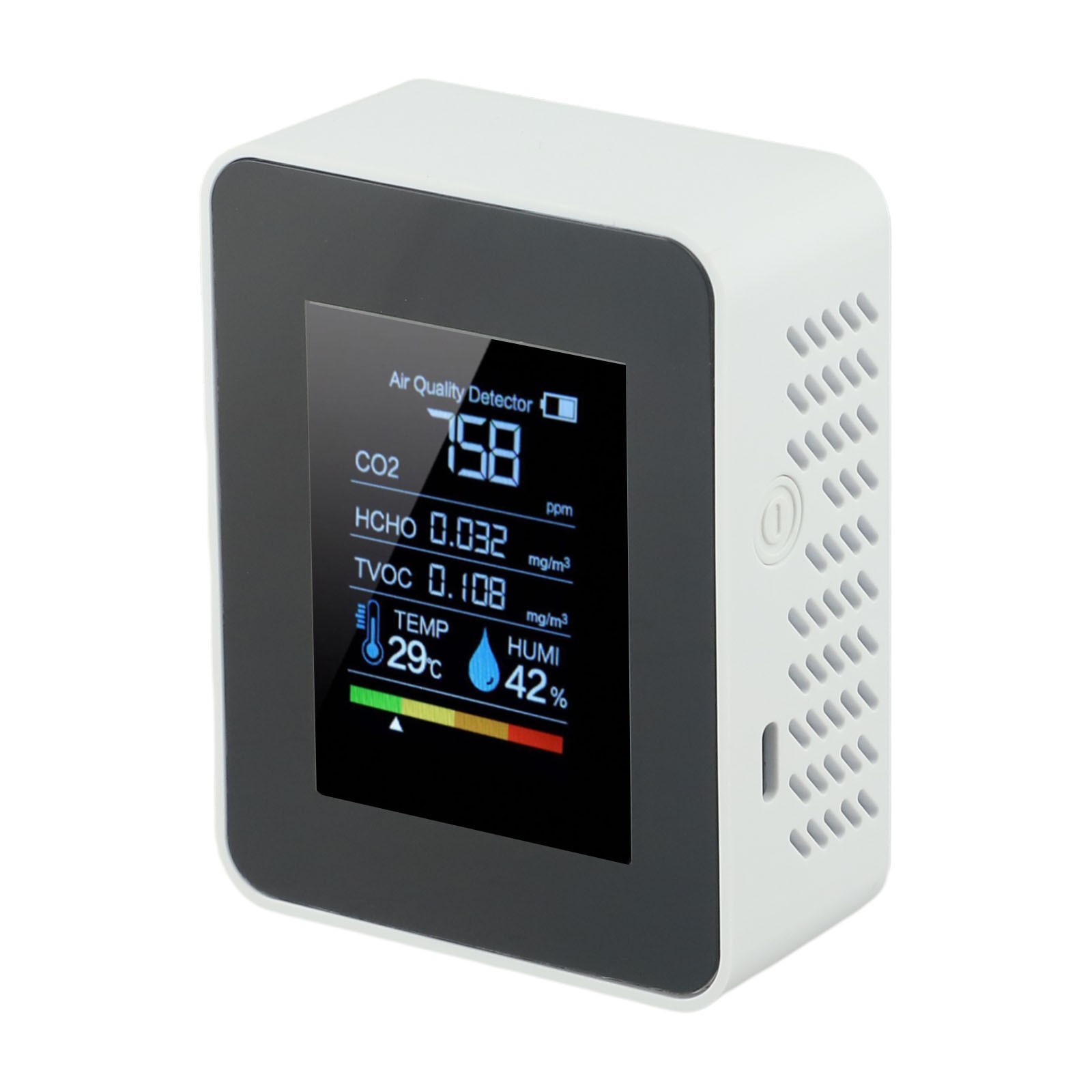 Convenient Handheld Air Monitor Rechargeable Battery USB Cable Provided