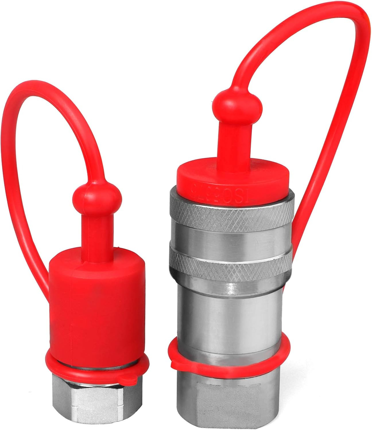 1/4″ NPT ISO 7241-B Hydraulic Quick Connect Couplers/Couplings W/Dust Caps,1/4”