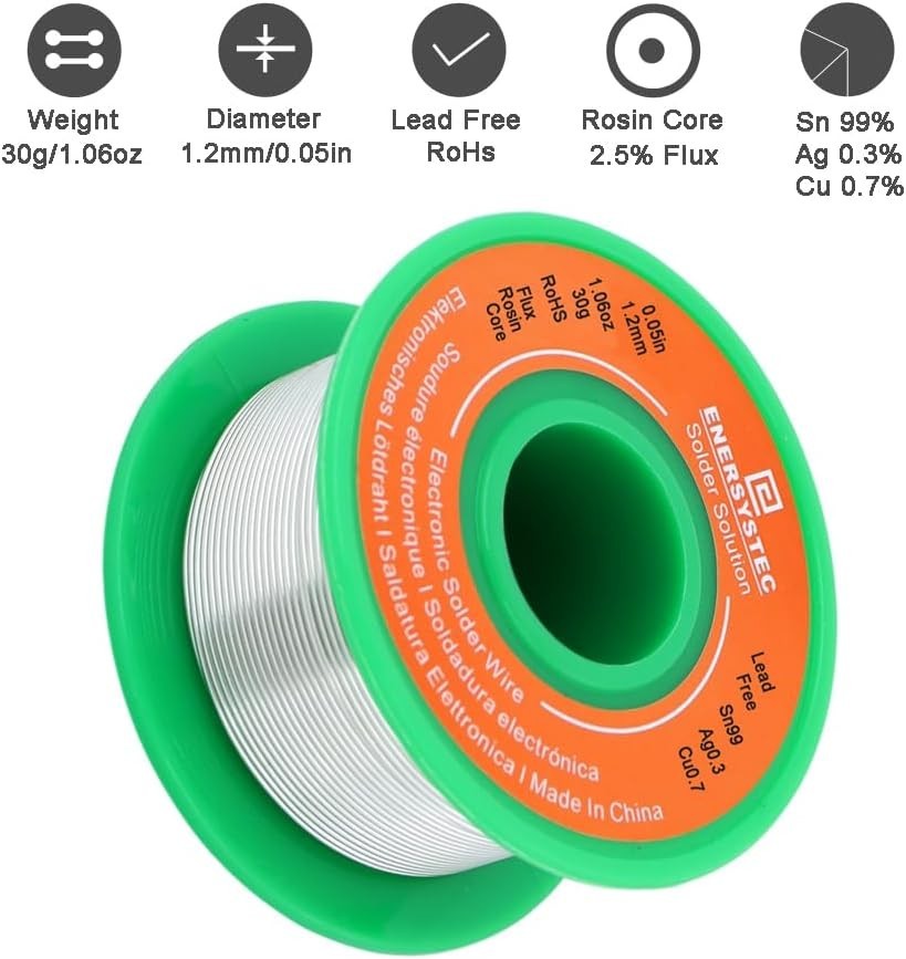 Solder Wire Lead Free Rosin Core Flux 0.8Mm Electric Solder Fine Sn99 Ag0.3 Cu0.