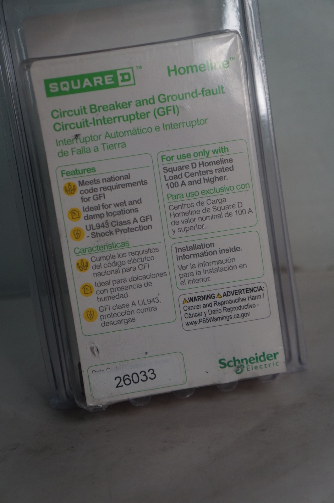 Square D HOM240GFIC Circuit Breaker & Ground- Fault Interrupter