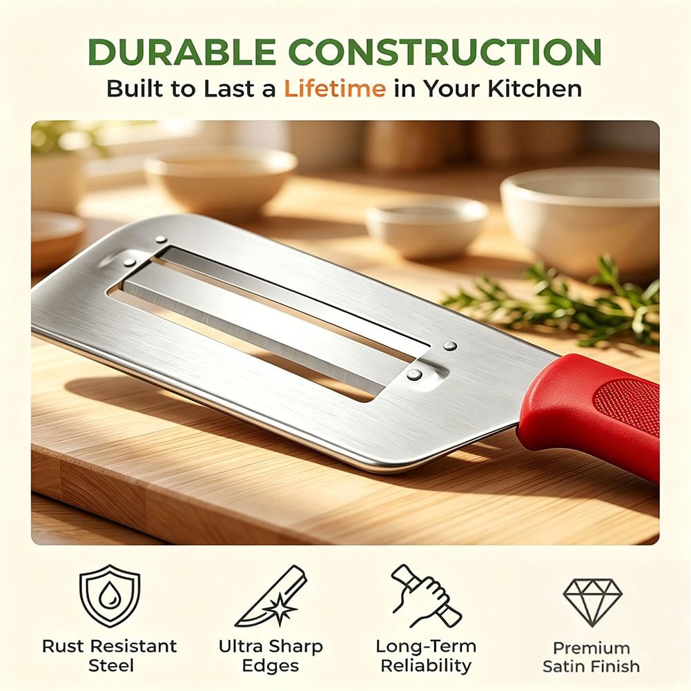 Cabbage Shredder Vegetable Slicer Cole Slaw 11.4in*3.2in*0.63in, red-2pcs