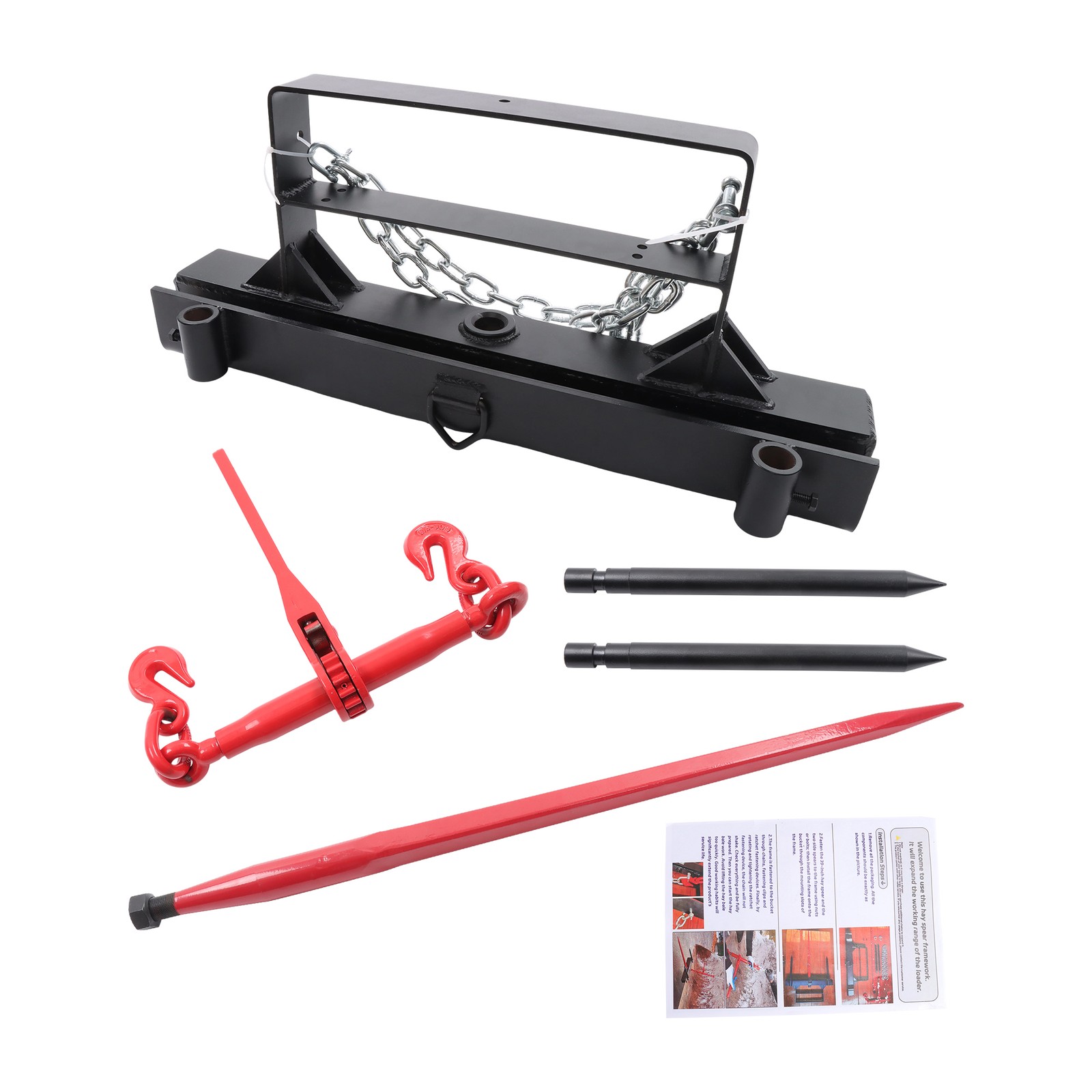39 In. Hay Spear Bale Spears 1600 Lbs. Loading Capacity Skid Steer