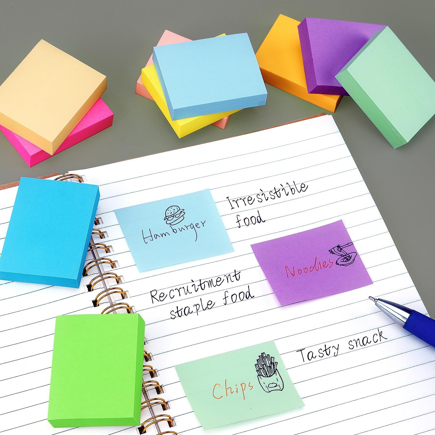 20 Pads Post It Notes 10 Colors 1.5 x 2 Inches Small Post It Notes 100 Sheets