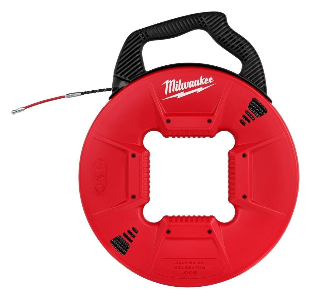 Milwaukee 48-22-4197 200 Ft. Polyester Fish Tape w/ Flexible Metal Leader, New