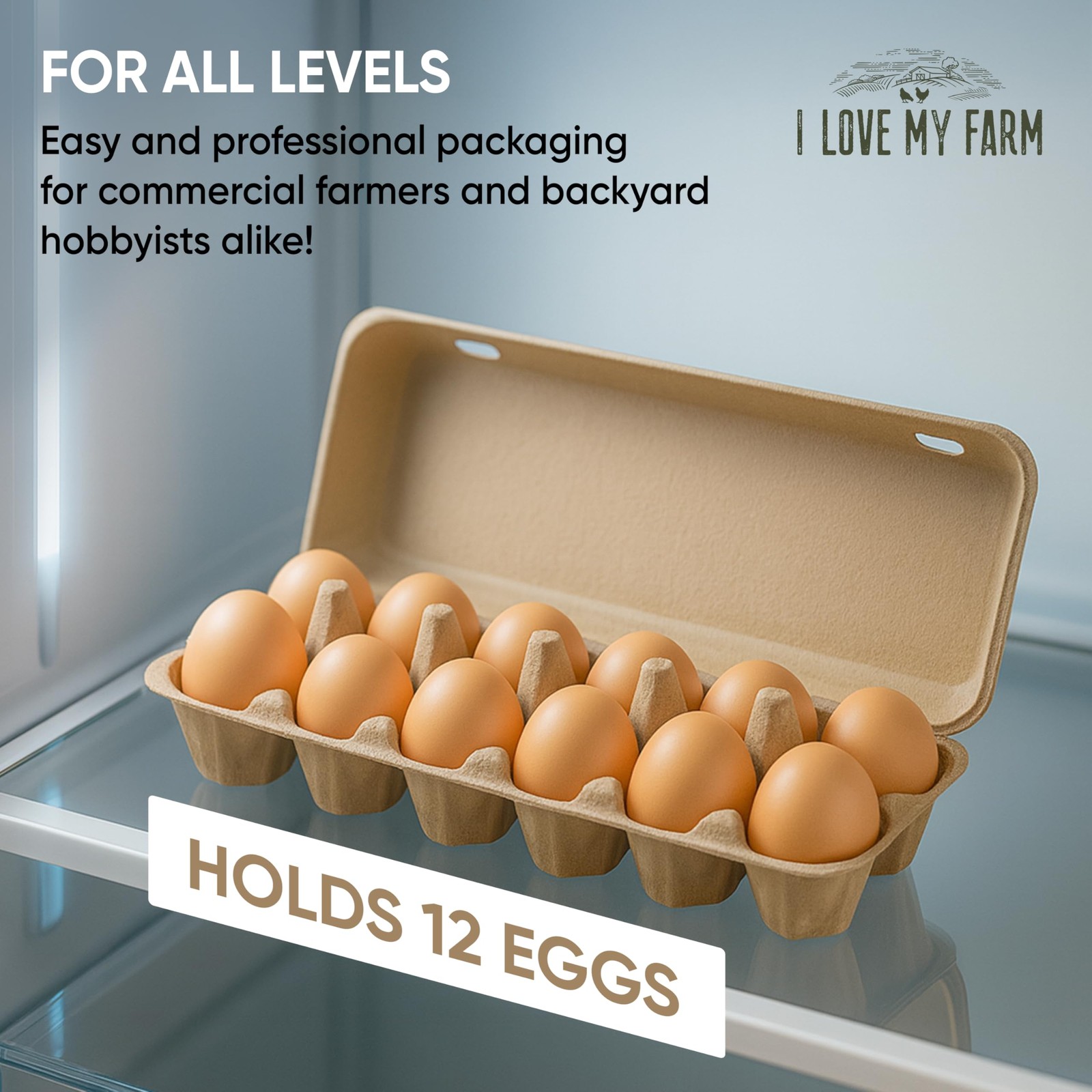 24 PCS Recycled Pulp Egg Cartons Trays Large Eggs EcoFriendly Paper Holder