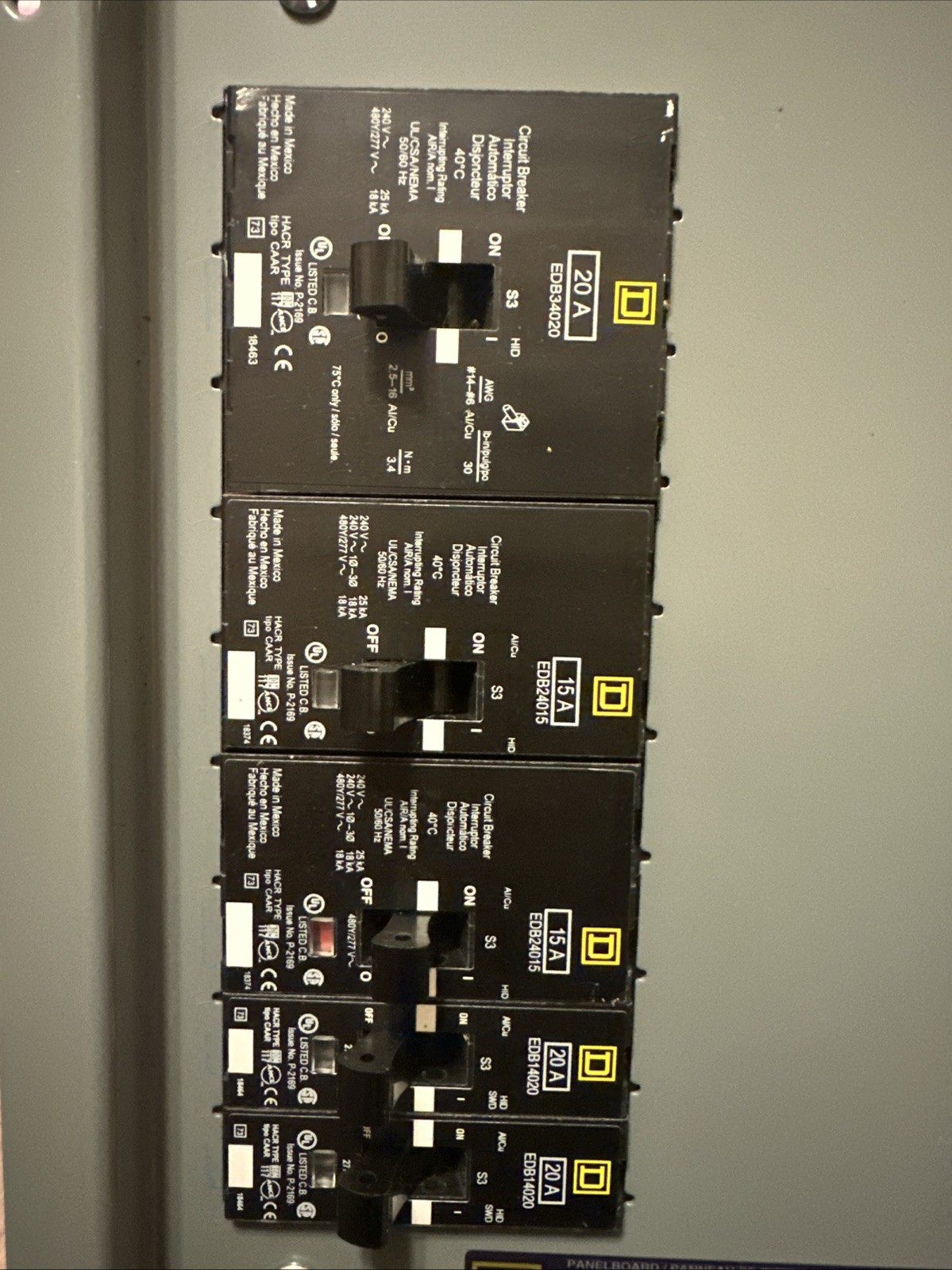 Square D NF Panelboard E1 Ser. 100 Amp. 480/277V 3Ph