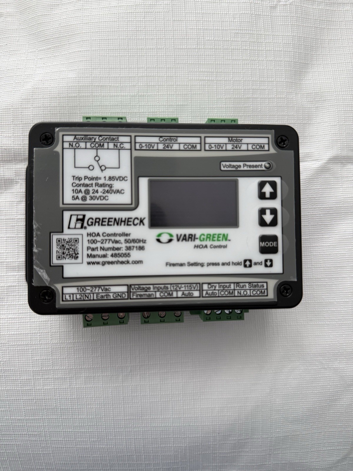 Greenheck 387186 Vari-Green HOA Control Part 100-277VAC 50/60 Hz