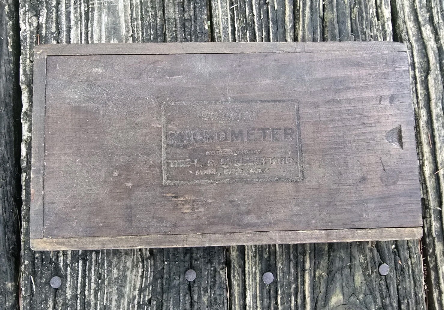 Vintage L.S. Starrett Co. No. 436 + 201 Outside Micrometer Original Wooden Box