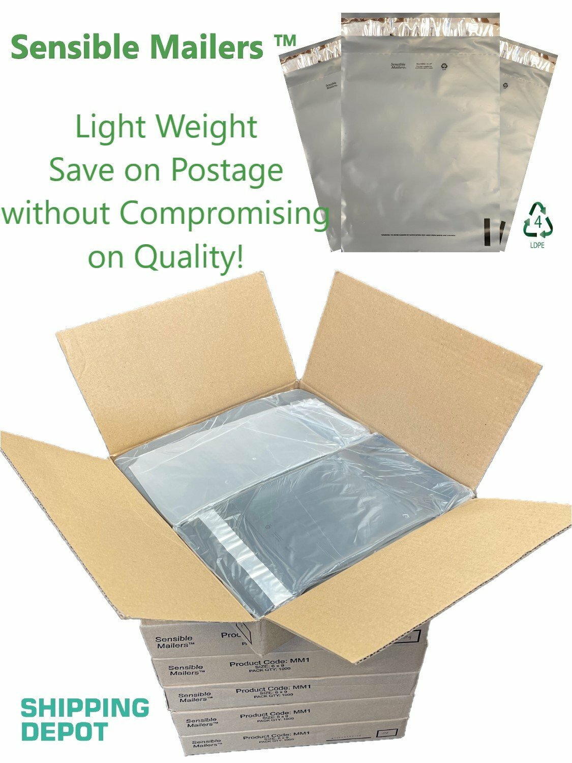 Fully Recycled Poly Mailers Earth Friendly Shipping Bags – Sensible Mailers
