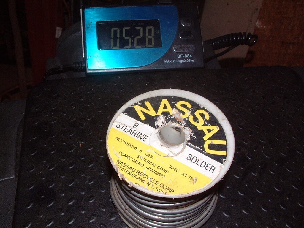 Nassau B Stearine Solder 5.2 lbs Spec. 7241